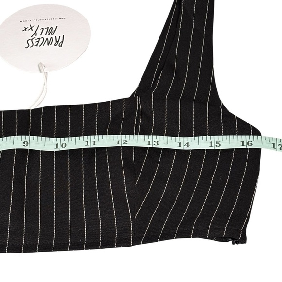 PRINCESS POLLY - SIZE 6- DARK NAVY / BLACK and White Striped Women's CROP / B11 - Picture 8 of 9